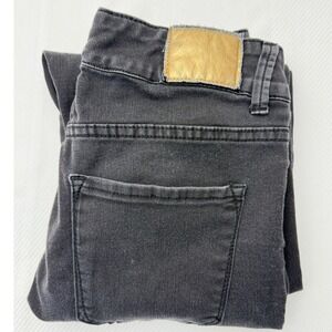 Anne Klein Mens Straight Leg Gray Denim High Rise Double Button Jeans 27x24